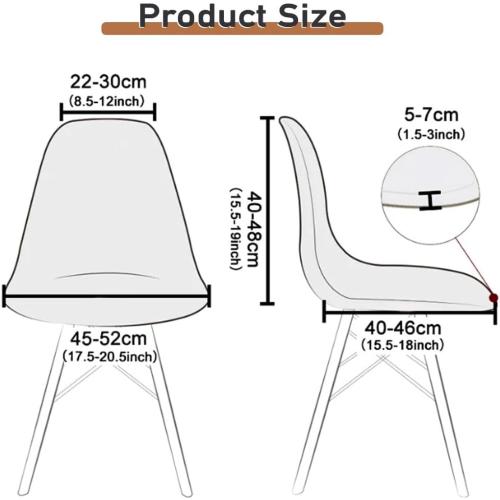 Shell Chair Covers Velvet Mid Century Modern Dining Chair Covers Stertch Dining Room Shell Side Chair Slipcovers Lounge Armless Chairs Covers for Kitchen Dining Room Set of 4 Light Gray