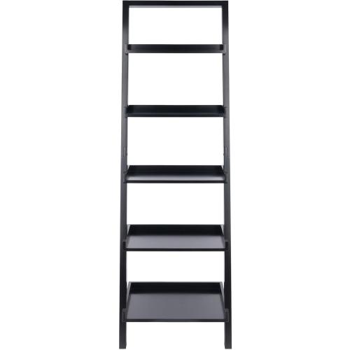 Size 25.75W x 14.4D x 74.6H. Color Black Winsome Wood Bailey Shelving, Black