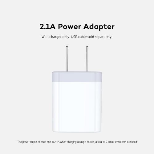 USB Wall Charger, Charger Adapter, AILKIN 2-Pack 2.1A Dual Port Quick Plug Cube for iPhone 15 14 13 12 11 Pro Max 10 SE X XS Plus Samsung Galaxy S23 S22 S21 Power Block Fast Charging Box Brick