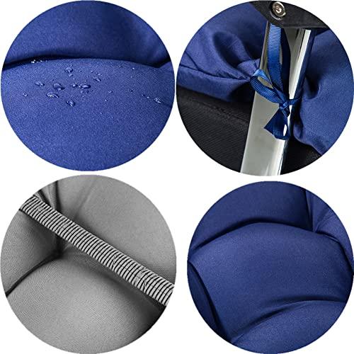 Black Set of 2 Waterproof Adirondack & Rocking Chair Cushion Indoor and Outdoor High Back Patio Cushions with Ties