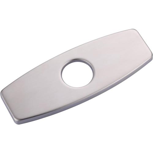 Bathroom Faucet Escutcheons Brushed Nickel: 6 Inch Sink Hole Cover - Non-Leakge Deck Plate For Bathroom Faucet - Solid Faucet Base Plate for 1 or 3 Hole Bathroom Vanity Basin - 4 Faucet Cover Plate