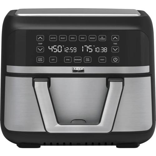 Stainless Steel 9-qt. TriZone Touchscreen Air Fryer with Dual Flex Basket by bella PRO