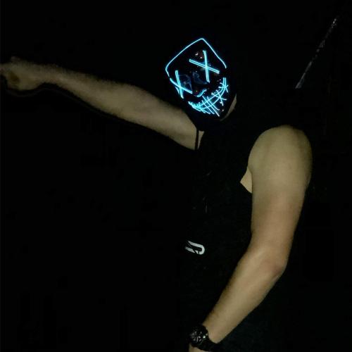 Poptrend Halloween Mask LED Light up Mask Blue Bundle with Purple for Festival Cosplay Halloween Costume Masquerade Parties