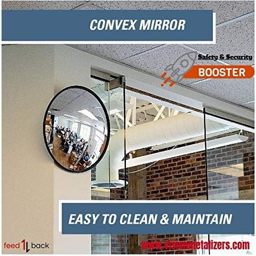 Size 18” Acrylic Outdoor Convex Security and Blind Spot Mirror for Parking, Garage, Store, Warehouse, Office and More- Vision Metalizers