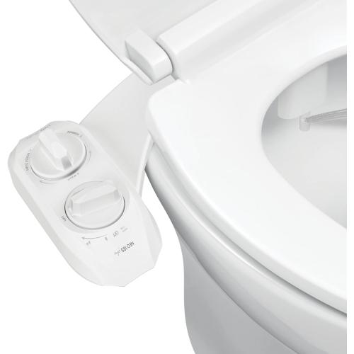 LUXE Bidet NEO 185 Plus - Patented Bidet Attachment for Toilet Seat, Innovative Hinges to Clean, Slide-in Easy Install, Advanced 360° Self-Clean, Dual Nozzles, Feminine & Rear Wash (White)