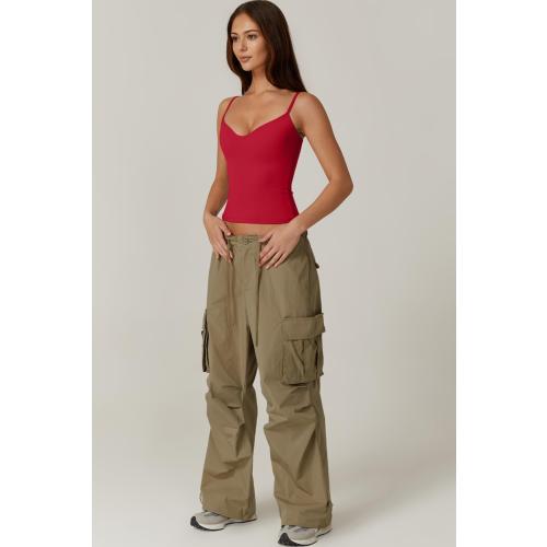 SIZE LARGE COLPR RED ACTIVE USA Womens Basic Top