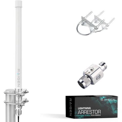 RAIGEN Helium Miner 5.8dbi Antenna LoRa 915 MHz Outdoor Lightning Arrestor Omni-Directional HNT Hotspot for Nebra, RAK, Bobcat, Syncrob, and Sensecap [Cables Sold Separately] (5.8 dbi)