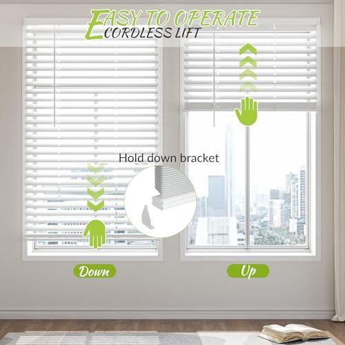 SZXIMU 2 Cordless Room Darkening Window Blinds, 36 W x 64 H White