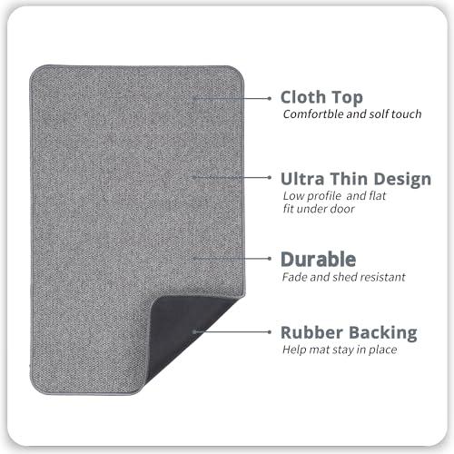 Bath Mat,Ultra Thin Bathroom Rugs,Rubber Bath Mats for Bathroom,No Slip Bath Rugs,Quick Dry,Machine Washable,Low Pile,Absorbent,Shower Outside,Sink,Home Decor Accessories.Grey,1'5x2'3(17x27Inch)