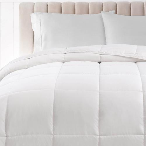 Superior Classic All-Season Reversible Down Alternative Comforter, Comfy, Fluffy, Cozy, Lightweight, Decorative, Duvet Insert, Plush, Oversized Bedding Essential, Box Quilt Design, King, ‼️good condition‼️