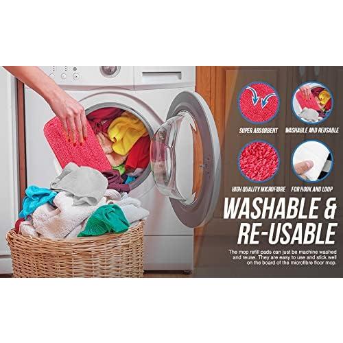 TreeLen 3 Packs Microfiber Mop Pads Spray Mop Replacement Heads Wet/Dry Floor Cleaning Refill Mop Pads Compatible with Rubbermaid Reveal,Swiffer PowerMop Refill,Libman