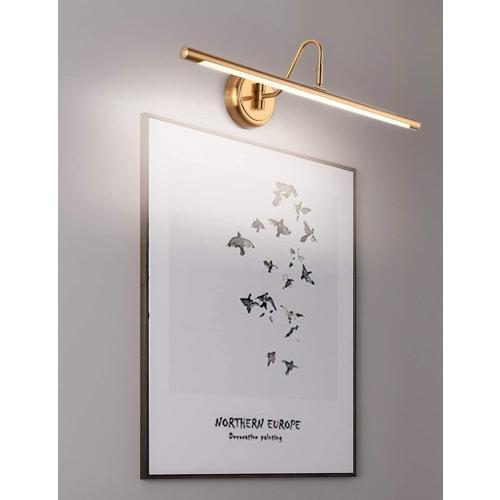 JOOSENLUX Picture Lights 24.4'' Inch Brass for Painting Display Wall Mount Brief Metal Artwork LED Wall Sconces Lamps14W(70W Eqv.),Warm White 3000K,Hardwire Swing Arm