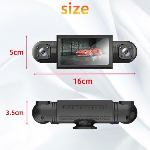 4-Camera Dash Cam for Cars - Front, Interior, Side, and Rear DVR With IR Night Vision, 1080P 480P*3 Simultaneous Recording, 360 Degree Panoramic Protection, WDR