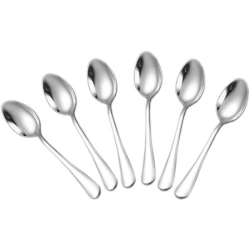 Wesdxc56 Demitasse Espresso Spoons, Mini Coffee Spoon, 4 Inches Stainless Steel Small Spoons for Dessert, Set of 6（Silver)