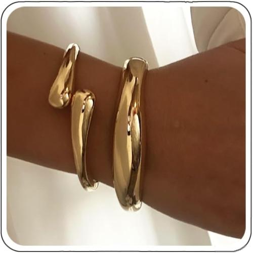 Chunky Gold Bangles Bracelets for Women Gold Cuff Bracelet Set Waterproof Non Tarnish Stack Bracelet for Women Gifts