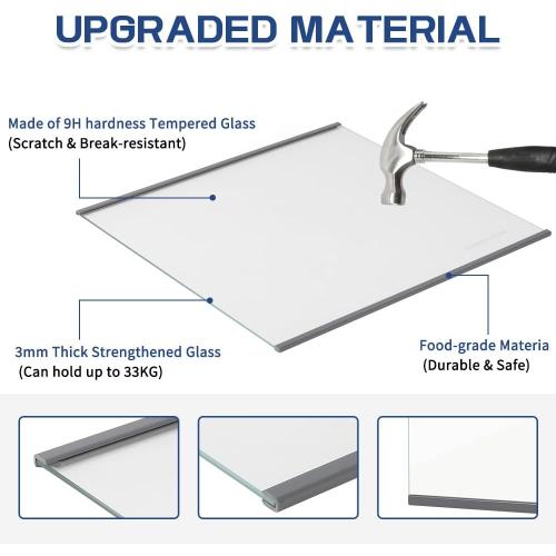 [Upgraded] W11188040 Refrigerator Fresh Food Glass Shelf (Upper) fit for Whirlpool/Maytag Refrigerators, Replaces W11135529, 4547258, AP6286990, PS12348757 (1 Pack)