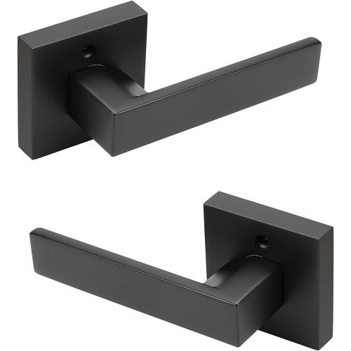2 Pack Heavy Duty Dummy Door Lever Dummy Door Handle, Single Sided Handle for Interior Use in Matte Black Finish, for Both Right/Left Handing 0.93 lb One Lever