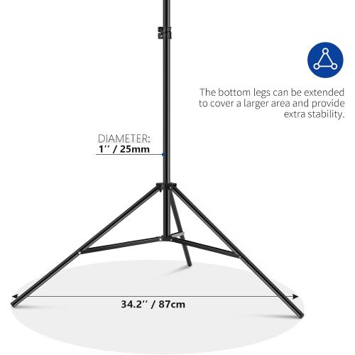 Neewer T-Shaped Background Backdrop Support Stand Kit, 8.5ft/2.6m Tall Adjustable Tripod Stand and 5ft/1.5m Wide Crossbars with 6 Spring Clamps and 1 Carrying Bag for Studio Photo Video Photography
