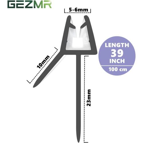 2-Pack Frameless Shower Door Bottom Seal (1/4'' X 39'') Clear Glass Shower Door Sweep Strip can Covers up to 23mm Gap - Stop Leaks