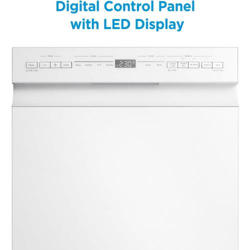 Midea MDF18A1AWW Built-in Dishwasher with 8 Place Settings, 6 Washing Programs, Stainless Steel Tub, Heated Dry, Energy Star, White