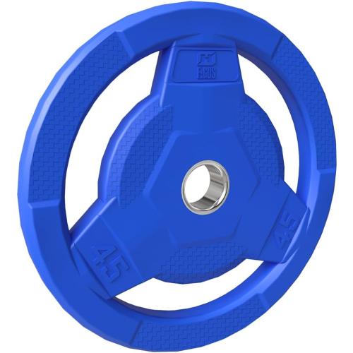 Color Coded 2-Inch Rubber Coated Olympic Grip Plate for Barbell,Solid Cast Iron Weight Plates for Strength Training,Weightlifting,Crossfit, Home Gym, 2.5/5/10/15/25/35/45 LB, Single and Pair