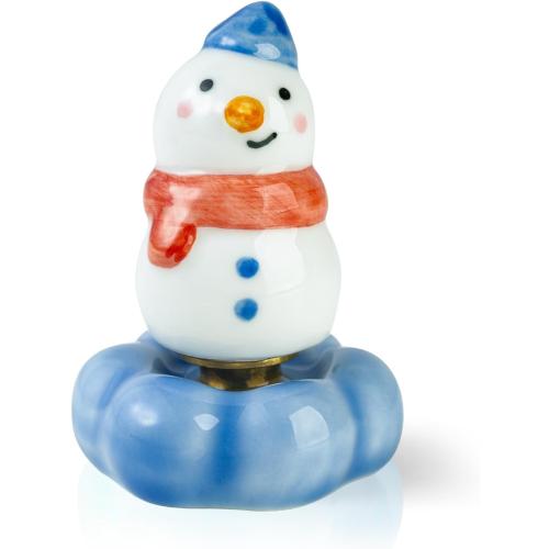 Christmas Stocking Stuffers Gift for Kids Grandkids, Christmas Snowman Ceramic Spinner Party Favors Funny Stress Relief Table Toy Festive Xmas Decor, Blue
