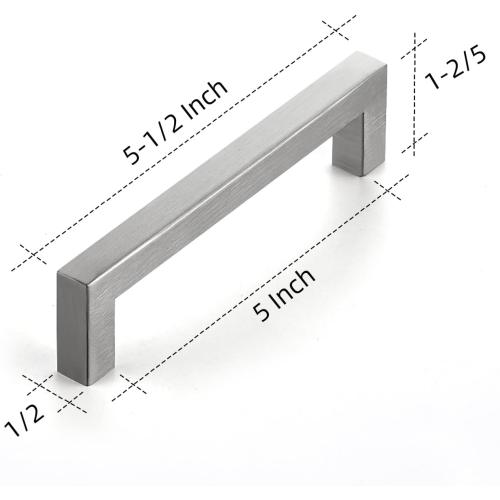 Ravinte 32 Pack 5 Inch Kitchen Square Cabinet Handles Satin Nickel Pulls Brushed Nickel Kitchen Cabinet Hardware Handles for Cupboard Drawer Pulls
