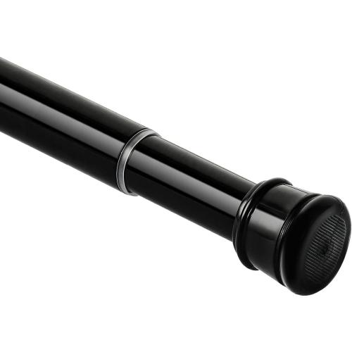 Ginbel Direct Shower Curtain Rod 56-104 Inch, 1 Diameter Spring Long Adjustable Tension Curtain Rods for Bathroom Windows Closet No Drilling No Rust No Assembly, Black
