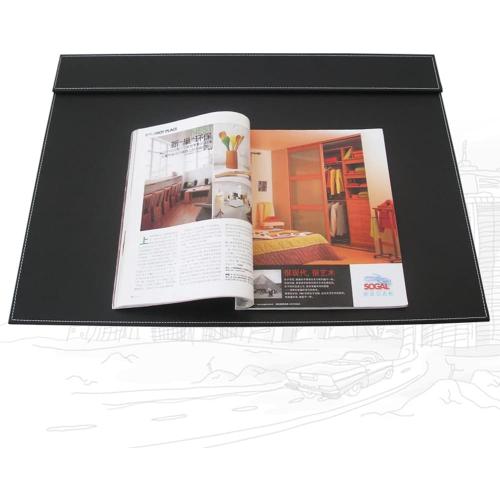 KINGFOM Ultra-Smooth PU Leather Desk Pad & Mat Office Desk Drawing & Writing Board A3/ A4 File Paper Clip Table Protector Mat on Top Large 24''x18'' (Brown)