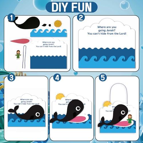 Wenqik 24 Pcs 24 Pcs Jonah and Whale Craft Kit Kids Bible Story Activities