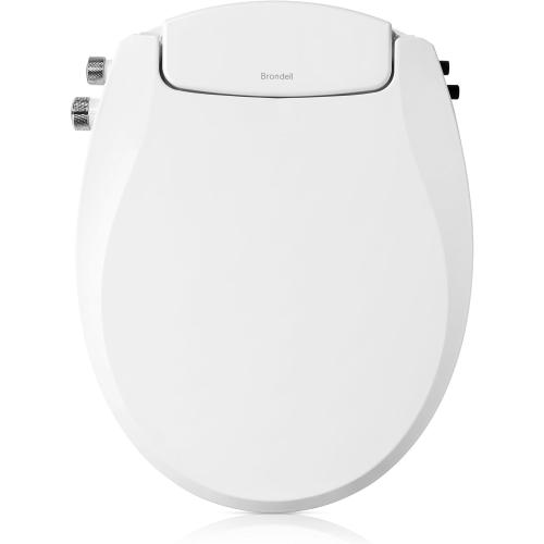 Brondell Swash Bidet Toilet Seat, Non-Electric, Dual Temperature, Fits Round Toilets, White – Dual Nozzle System – with Easy Installation