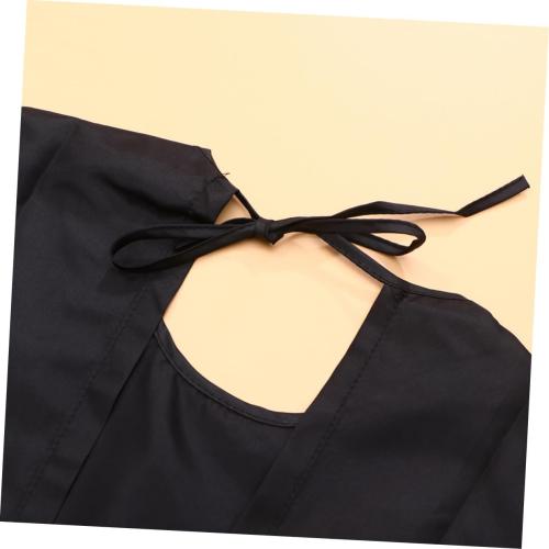 2 PACK...Professional Long Sleeve Barber Apron Black Protective for Hairdressers and Stylists Featuring Convenient Pockets for Tools for Barbershop and Home Use