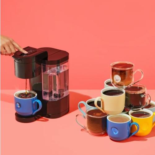 KeuriigK K Express Essentials Single Serve K Cup Pod Coffee Maker, 3 cup sizes (6, 8, and 10oz), Fast Fresh Brew, 30oz Removable Water Reservoir (Black)