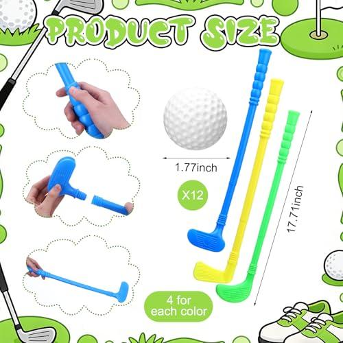 Teyva 24 Pcs Plastic Mini Golf Clubs for Toddlers Kids Birthday, Bright