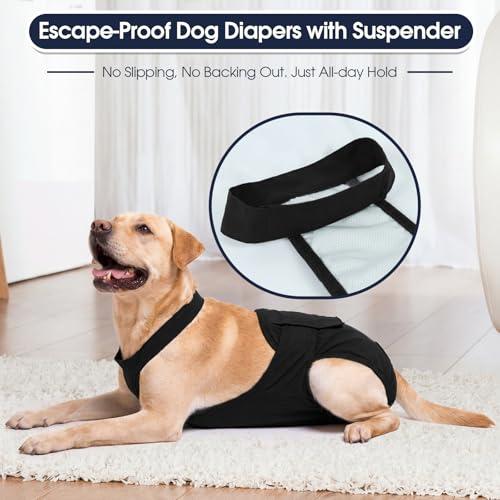 Washable Female Dog Diapers with Suspenders,Reusable Dog Period Diapers,2XL
