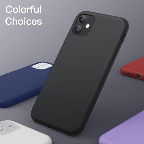 JETech Silicone Case for iPhone 11 (2019) 6.1-Inch, Silky-Soft Touch Full-Body Protective Case, Shockproof Cover with Microfiber Lining (Black)