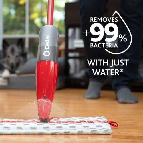 O-Cedar ProMist MAX Microfiber Spray Mop Removes 99% of Bacteria with just Water, Features 1 Extra Refill