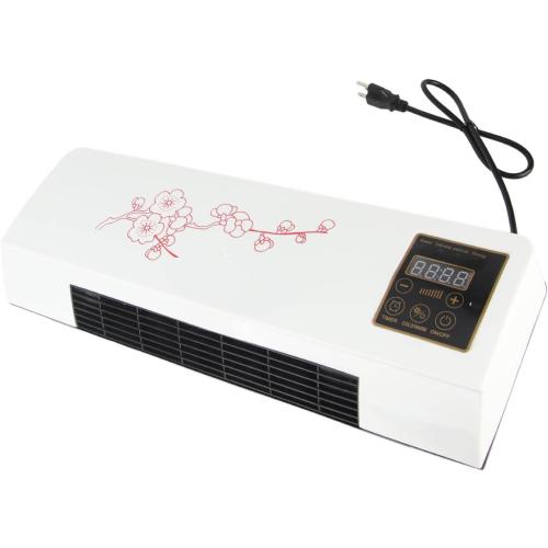 White With Red Flower Bedroom Wall Mounted Air Heater Space Saving Warm Air Blower for Bedroom Shower Room (Plug 110V)