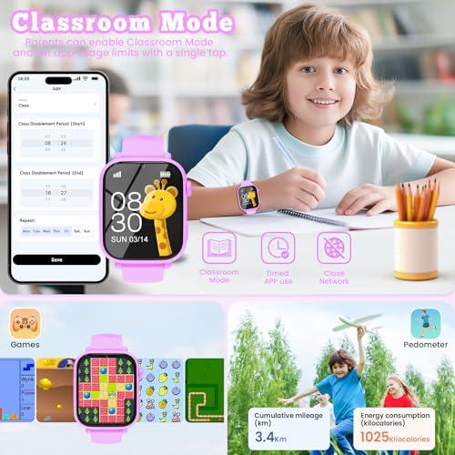 4G Kids Smart Watch for Boys Girls GPS Tracker, Children Watches Phone Call