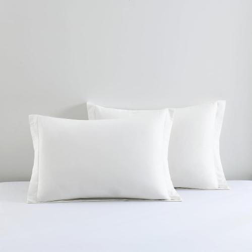 SahSahCasa Long-Staple Cotton Comforter Set King Size, Fluffy Bedding Set for King Bed, Embroidery Striped Lightweight Quilted Bed Set, 104 × 90, 3pcs, White