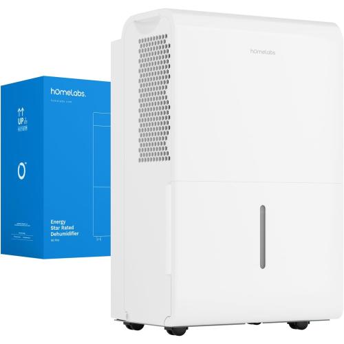 hOmeLabs 50 Pint Wi-Fi Dehumidifier for up to 7,000 Sq Ft Rooms (MAX 120 Pint at 95°F, 90% RH) – Powerful Humidity Control for Large Rooms and Basements