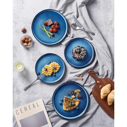 famiware Star 10/8 inches Dinner Plates Set for 6, Nebulas Blue