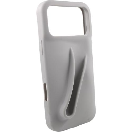 Soft Touch Silicone Lip Gloss Phone Case for iPhone 17 Pro Max, Minimalist Matte Design, Shockproof & Anti-Fingerprint Cover (Gray)