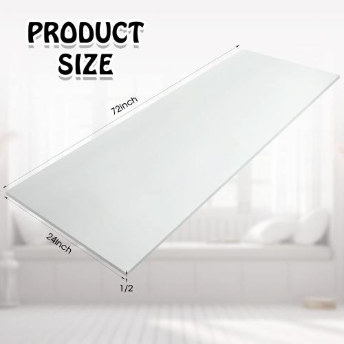 Amylove 1 Pack Polyurethane Foam 1/2 x 24 x 72 High Density Cushion Upholstery Foam Sheet for Seat Replacement DIY Projects Chairs Headboards Sofas Home (White)