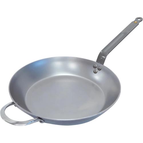 De Buyer MINERAL B Carbon Steel Fry Pan - 12.25” Diameter, 9” Cooking Surface - Ideal for Searing, Sauteing & Reheating - PFAS, PFOA & PFOS Free - Made in France