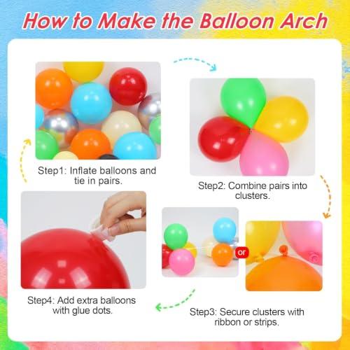 230pcs Back to School Balloon Arch Kit, Colorful Red Blue Yellow Lime Green Orange Foil Yellow Pink Nude Silver Black Pencil Balloons for First Day of School Party Decorations
