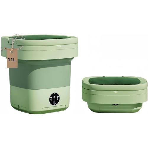 Green Mini Portable washing machine,Mini Washer, upgraded large capacity foldable Washer.Deep cleaning of underwear, baby clothes and other small clothes.Suitable for apartments, dormitories, hotels (Green)