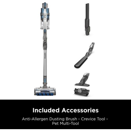 Shark IZ462H Vertex Ultra Lightweight Cordless Stick Vacuum with DuoClean PowerFins, Crevice, Pet Multi-Tool, Anti-Allergen, Brush, Removable Handheld, Flex, 60 min Runtime, Blue, MultiFLEX