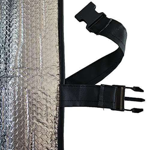GWUSKDT Car Windshield Sunshade-Thicken 5-Layer Bubble Block Heat and Sun UV Rays,Front Windshield Sun Shade- Keeps Your Vehicle Cool - 58 x 27.5 Inch (Sliver)
