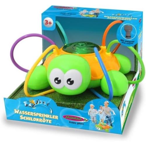 Green 460620 Mc Fizz Water Sprinkler Turtle - Rotates Hoses, Disc Rotates and Sprays Water, Connection to Standard Hose System, Green